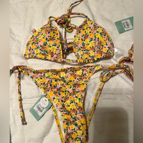 FULL TILT Floral Smocked Bikini - Picture 2 of 5